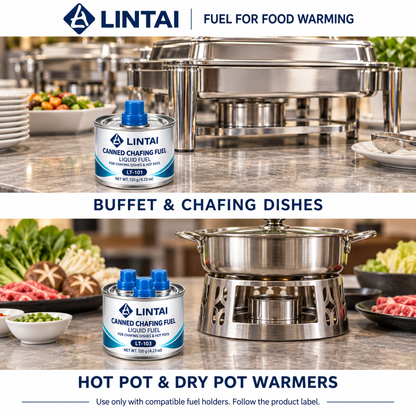 Green Canned Fuel for Chafing Dishes, Buffet Warmers and Hot Pots – Low-Odor Liquid Fuel